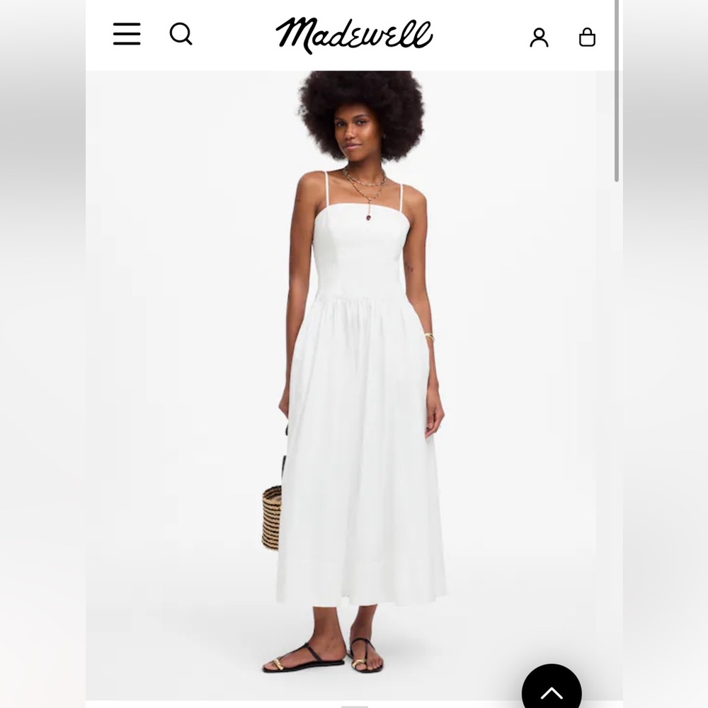 Madewell Midi White Maxi Dress sz 4